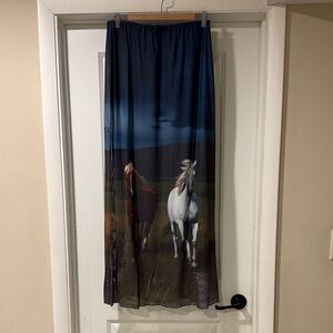 Dressed in LALA Maxi Skirt with Horse Print